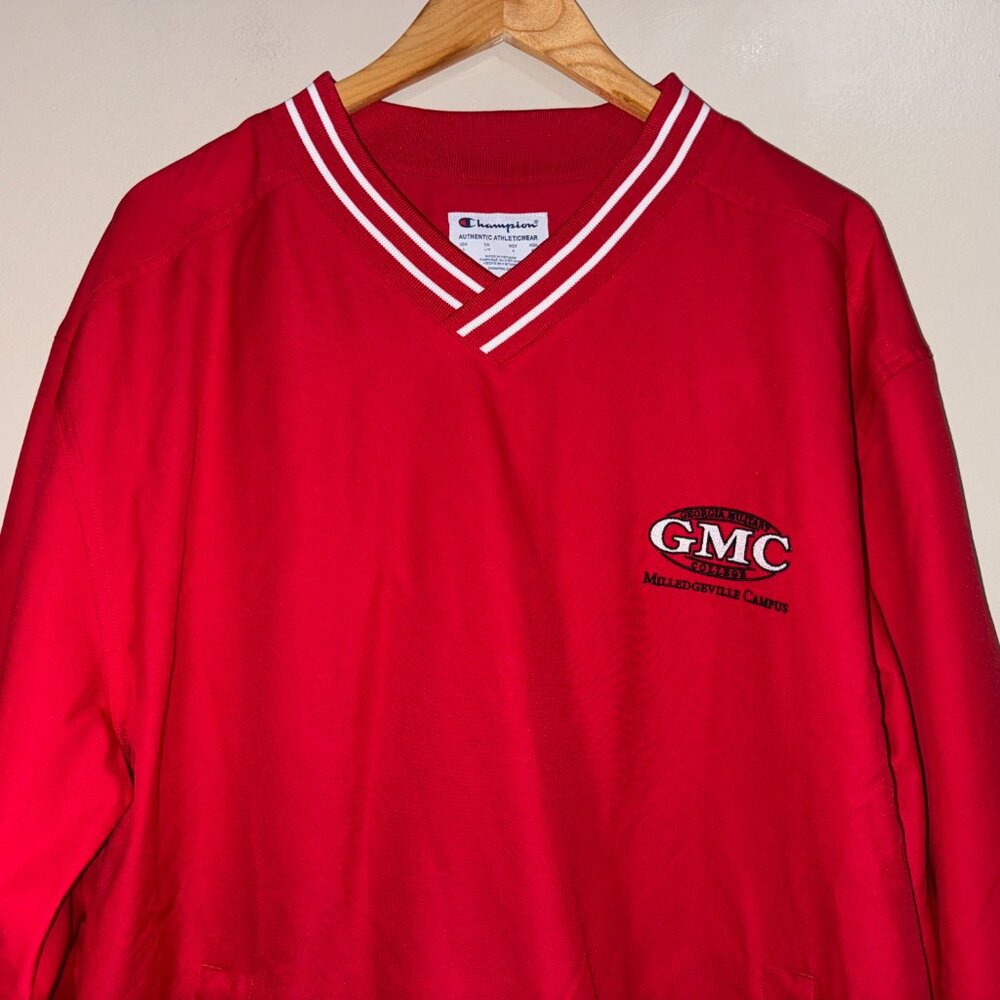 Champion Vintage GMC Georgia Military College Bulldogs V-Neck Sweatshirt Mens - Picture 4 of 13
